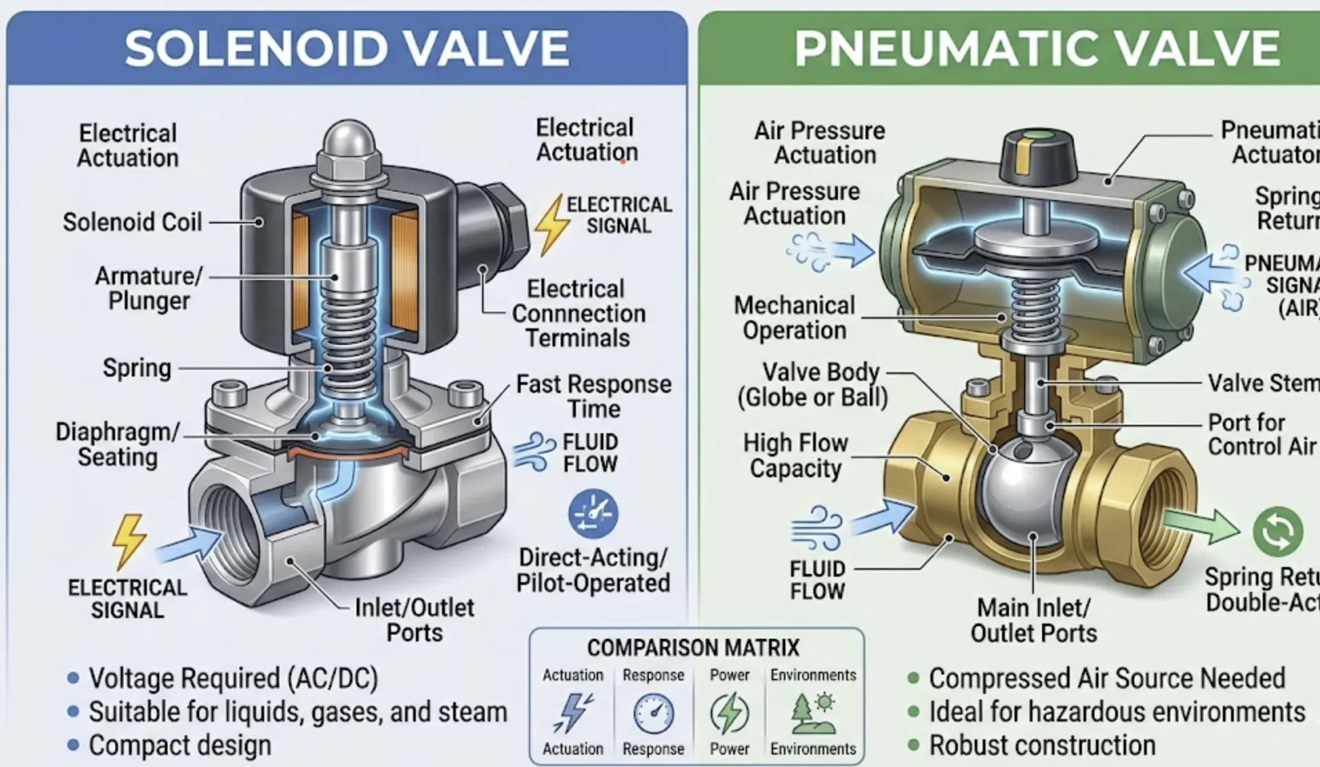 Solenoid Valve vs Pneumatic Valve: Pros and Cons Compared