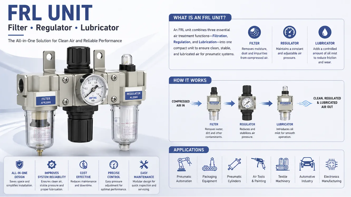 What Is FRL Unit in Pneumatic System? Guide to Filter Regulator Lubricator Units